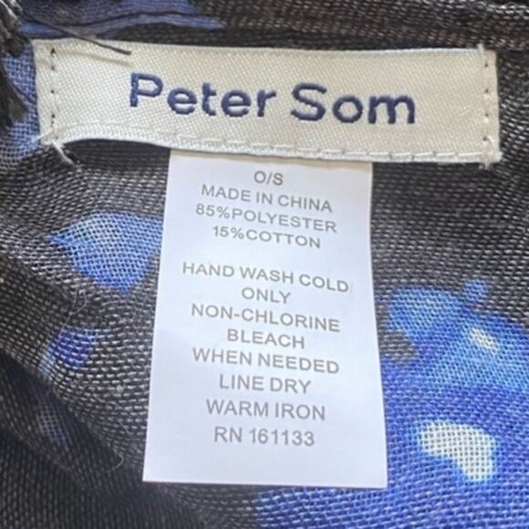 NWT Peter Som Floral Black and Blue Sarong - Picture 4 of 5